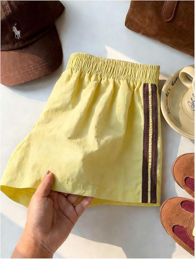 BEAUDRM Womens Summer Striped Shorts Y2k Runing Track Shorts Sweat Shorts Gym Athletic Wear Casual Lounge Short